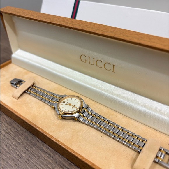 Gucci Accessories - Gucci Two-Tone Silver and Gold Ladies’ Bracelet Watch